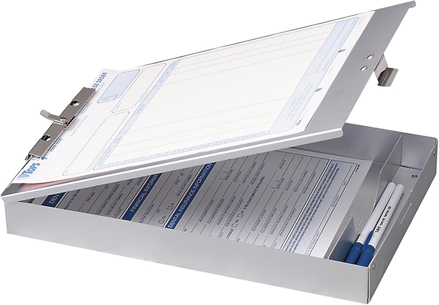 Officemate Aluminum Forms Storage Clipboard, 8.5 x 12 Inch (83200)