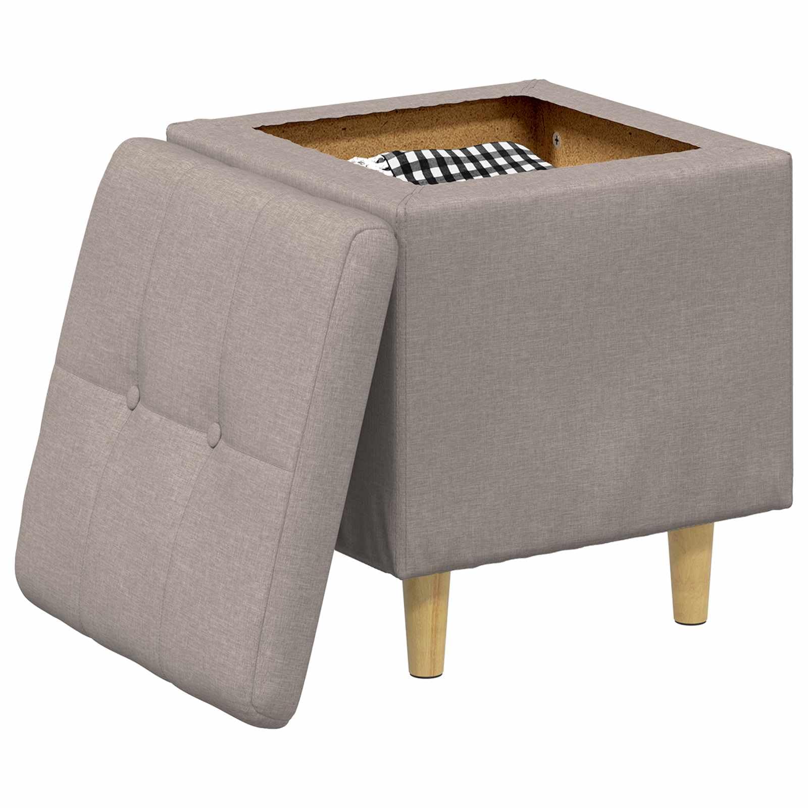 vidaXL Ottoman z przechowalnią Ciemnoszary 40 x 40 x 45 cm tkanina
