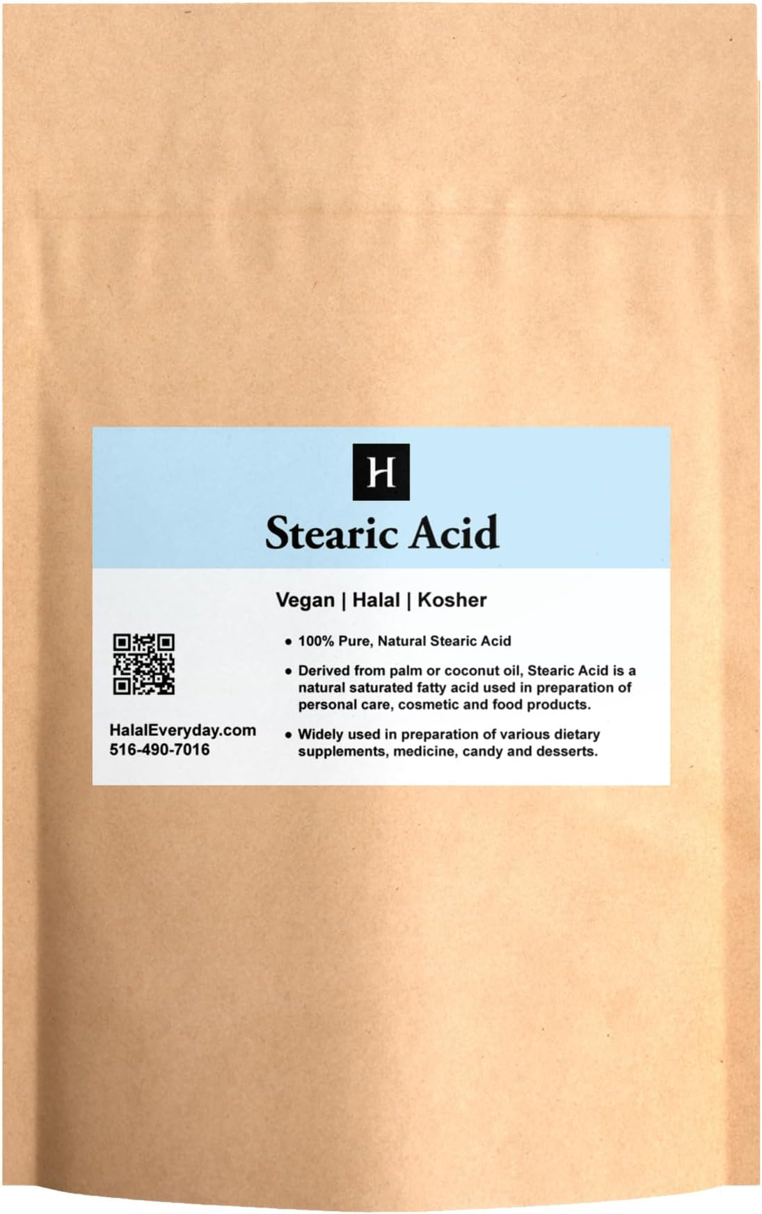 SaaQin Stearic Acid White Flakes Food Grade NF/USP - 1lbs