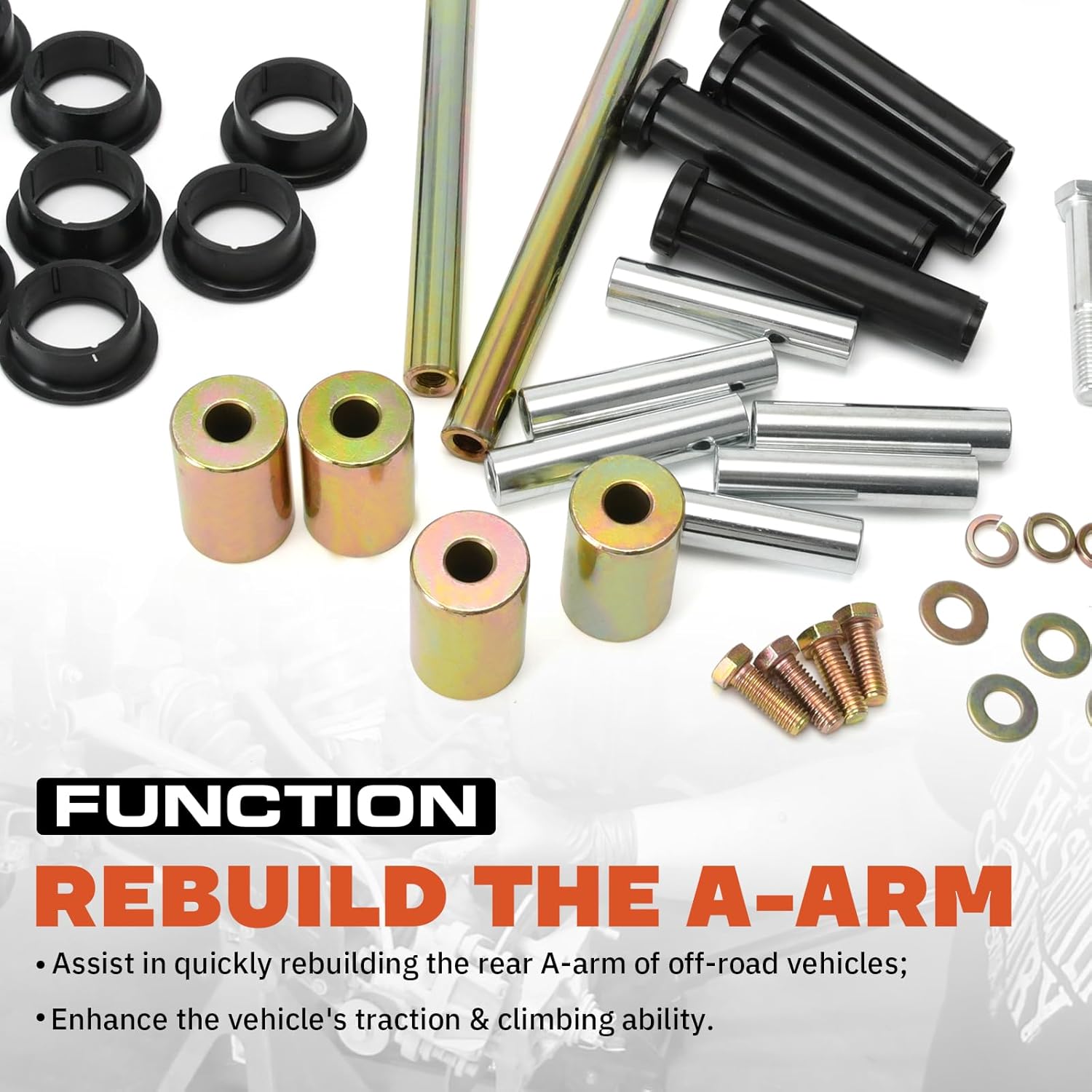 Rear Left and Right A-Arm Bushing Shafts Kit Replacement for Polaris Sportsman 400 450 500 600 700 800 Replace # 5020826 5434548 5434551 5133806 5434550