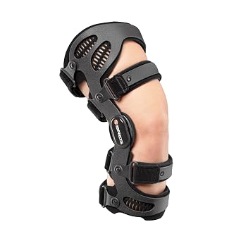 Breg Fusion Womens ACL Knee Brace - Hinged PCL Ligament Support | MCL and collateral protection for sports, flexible polymer design, AirTech frame pads for breathable secure fit - L1852 M+
