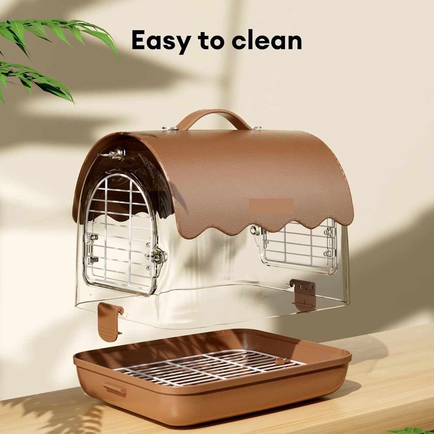 Vogelkäfig im Freien, Vogeltrage-Rucksack Mit Sitzstange, Transparente Reise-Vogelkäfigtasche Mit Schattenabdeckung, Sichtbarem Fenster Für Papageien, Wellensittiche Vogelvoliere Vogelkäfig Voliere(Br
