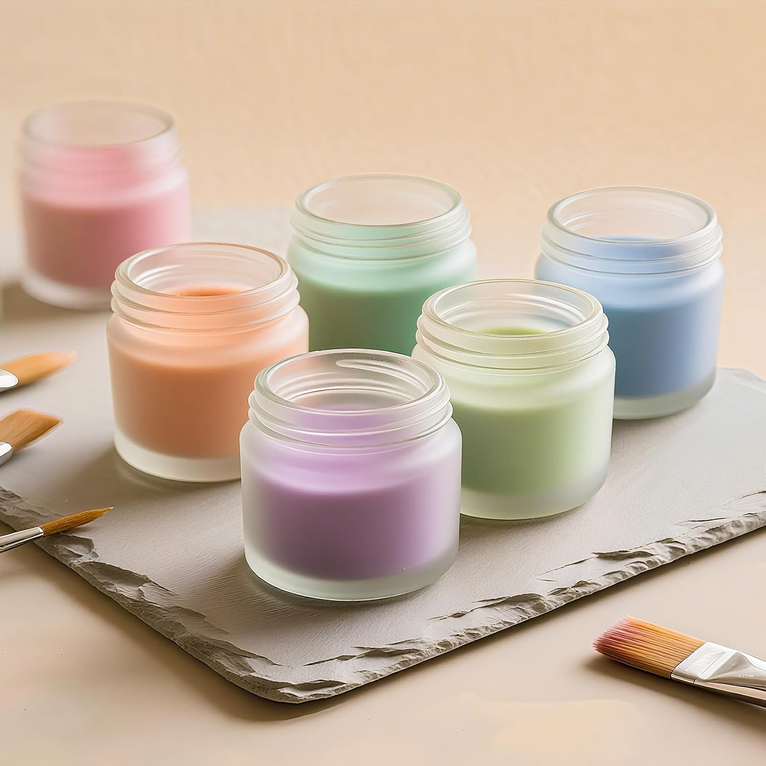 2oz Jars with Lids, Hoa Kinh 24 Pack Frosted Glass Jars with Woodgrain Lids Empty Cosmetic Containers Round Airtight Glass Jar with Inner Liners and Lid for Storing Lotions, Powders, and Ointments - Image 8