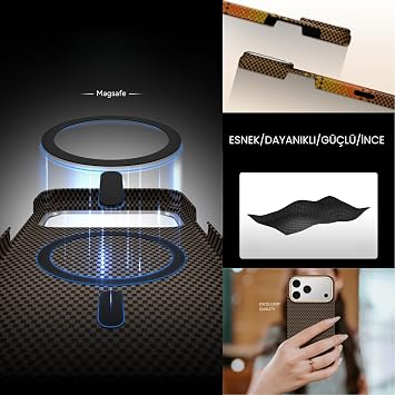 MagSafe Compatible, Strong Magnetic Grip, Ultra Thin Protector, iPhone 17 Pro Max (Gold)