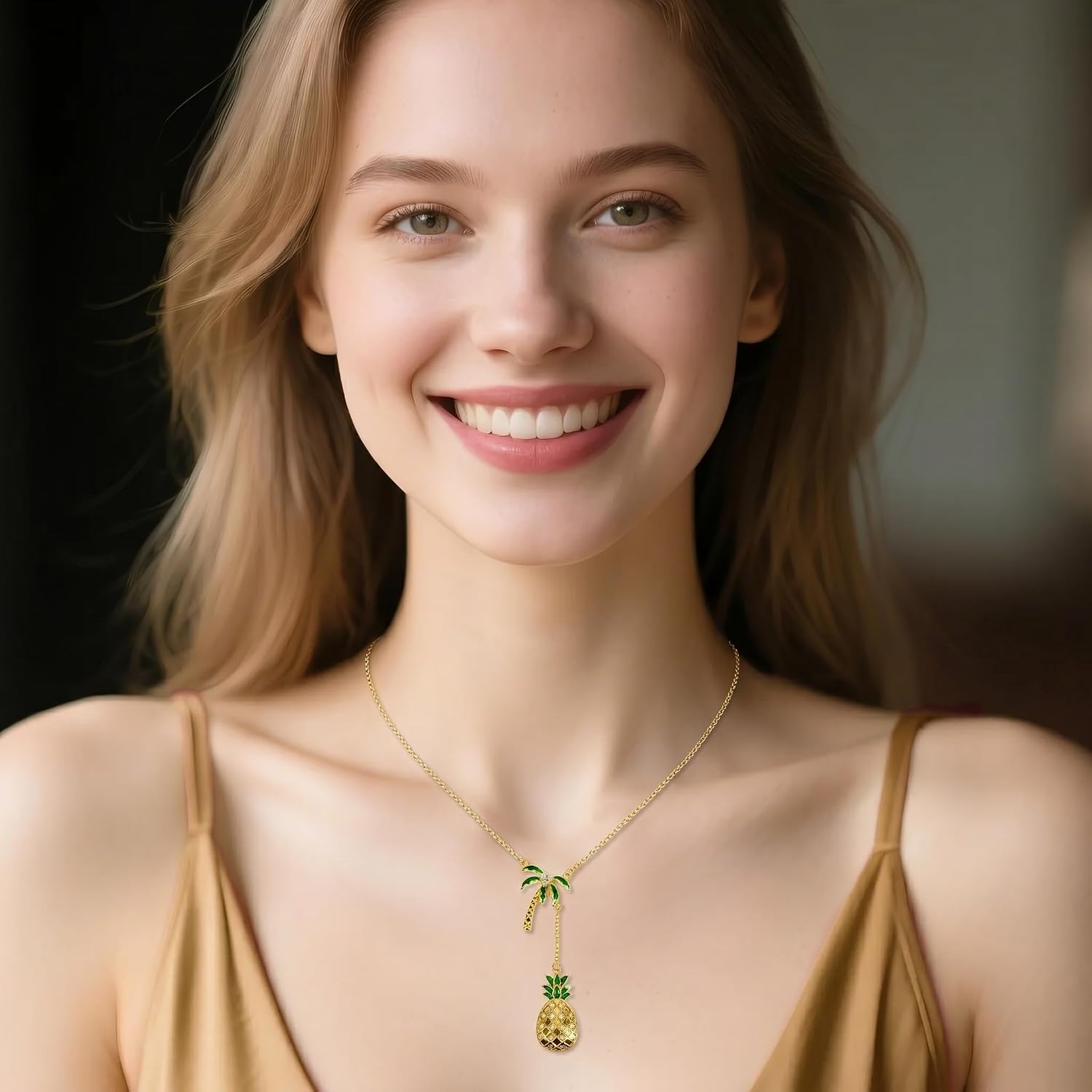 Pineapple Y-Necklace Dainty Pineapple Pendant Necklace Jewelry Gift for Women