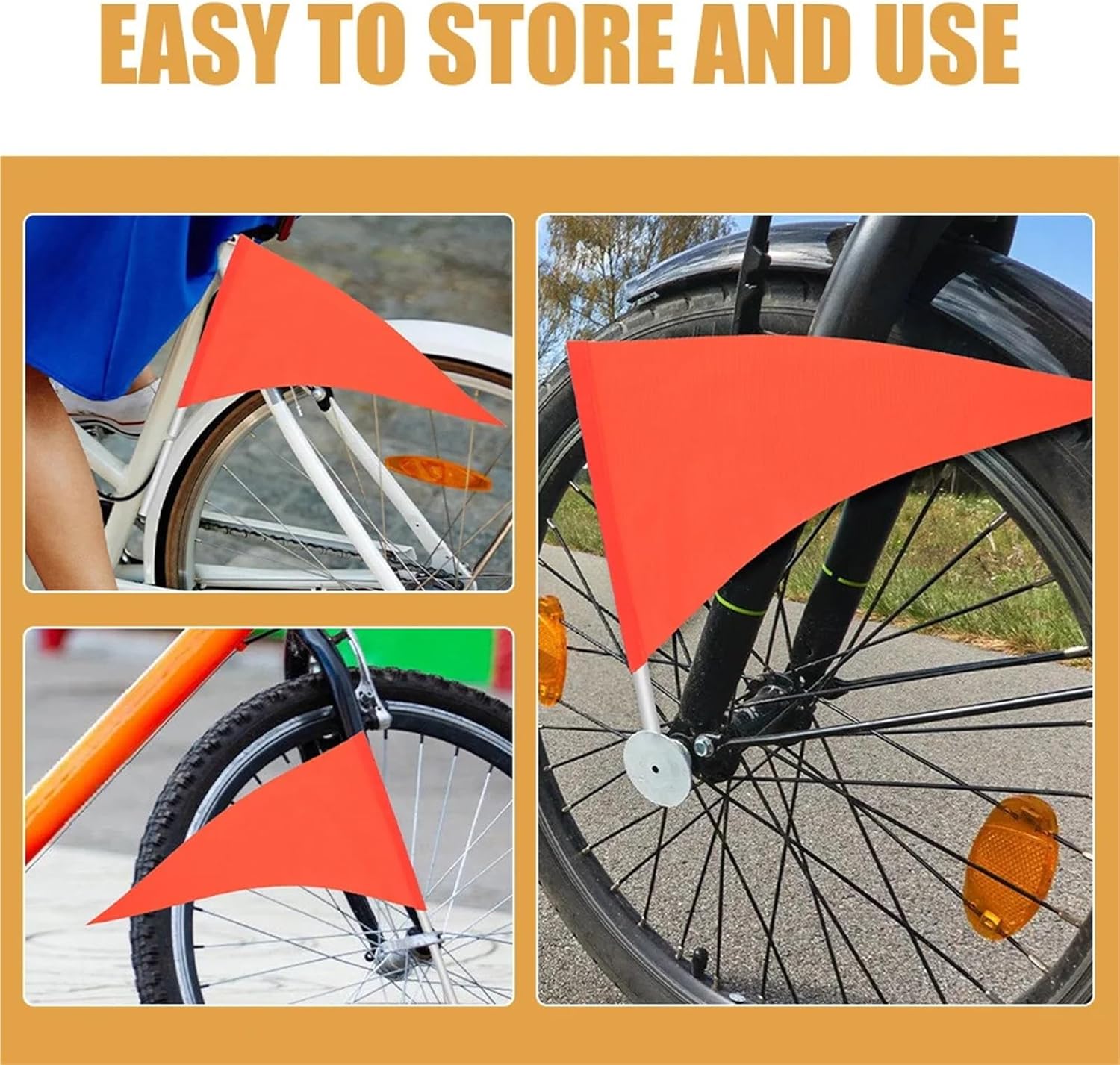 Warning Flag 12/30Pcs Bike Safety Flag High Visibility Tear Resistant Urban Bicycles Bike Flags Cycling Accessories For Bicycles Trailers Wheelchairs(30pcs)