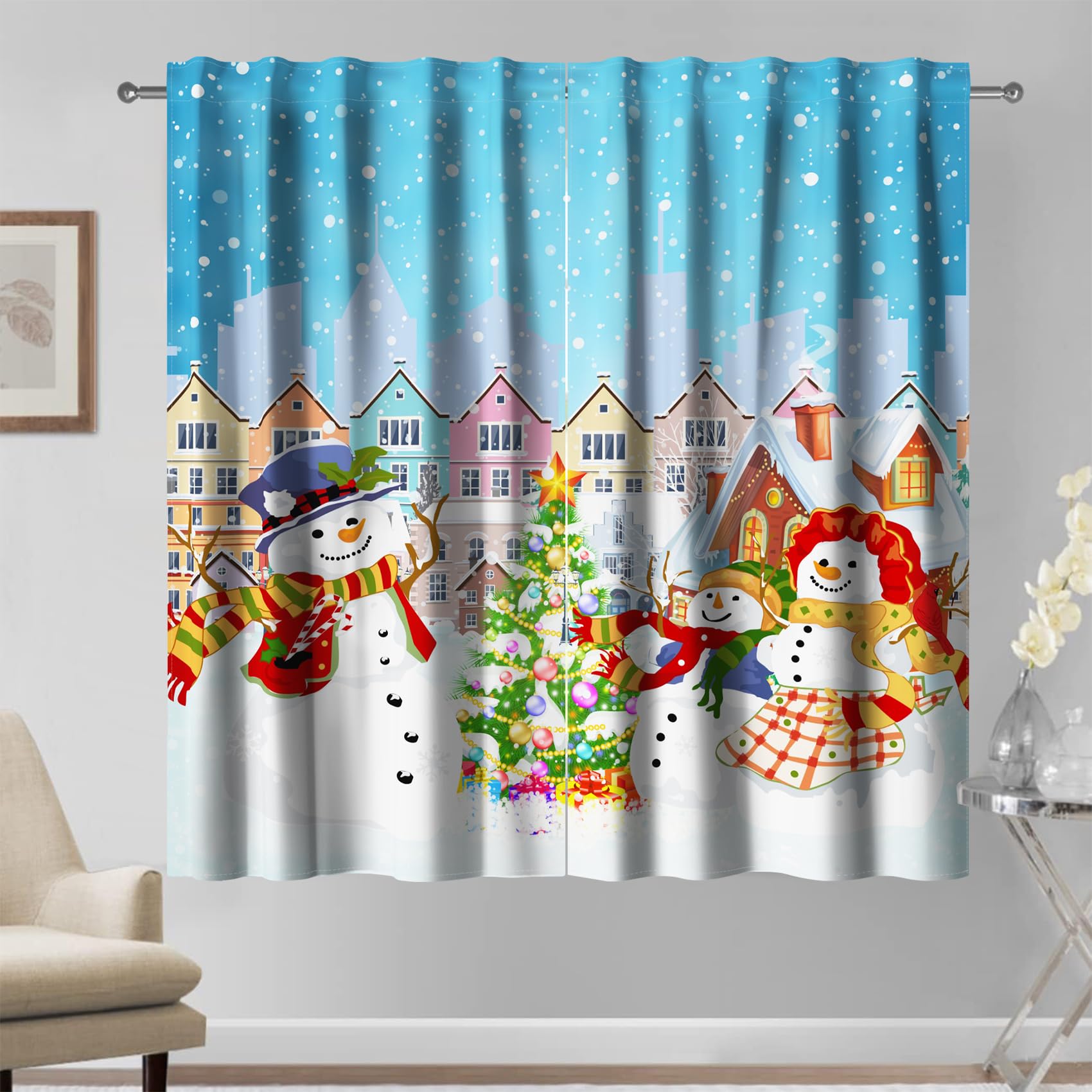 Kzzfqxb 117x183cm Rod Pocket Curtains 2 Panels - Image 3