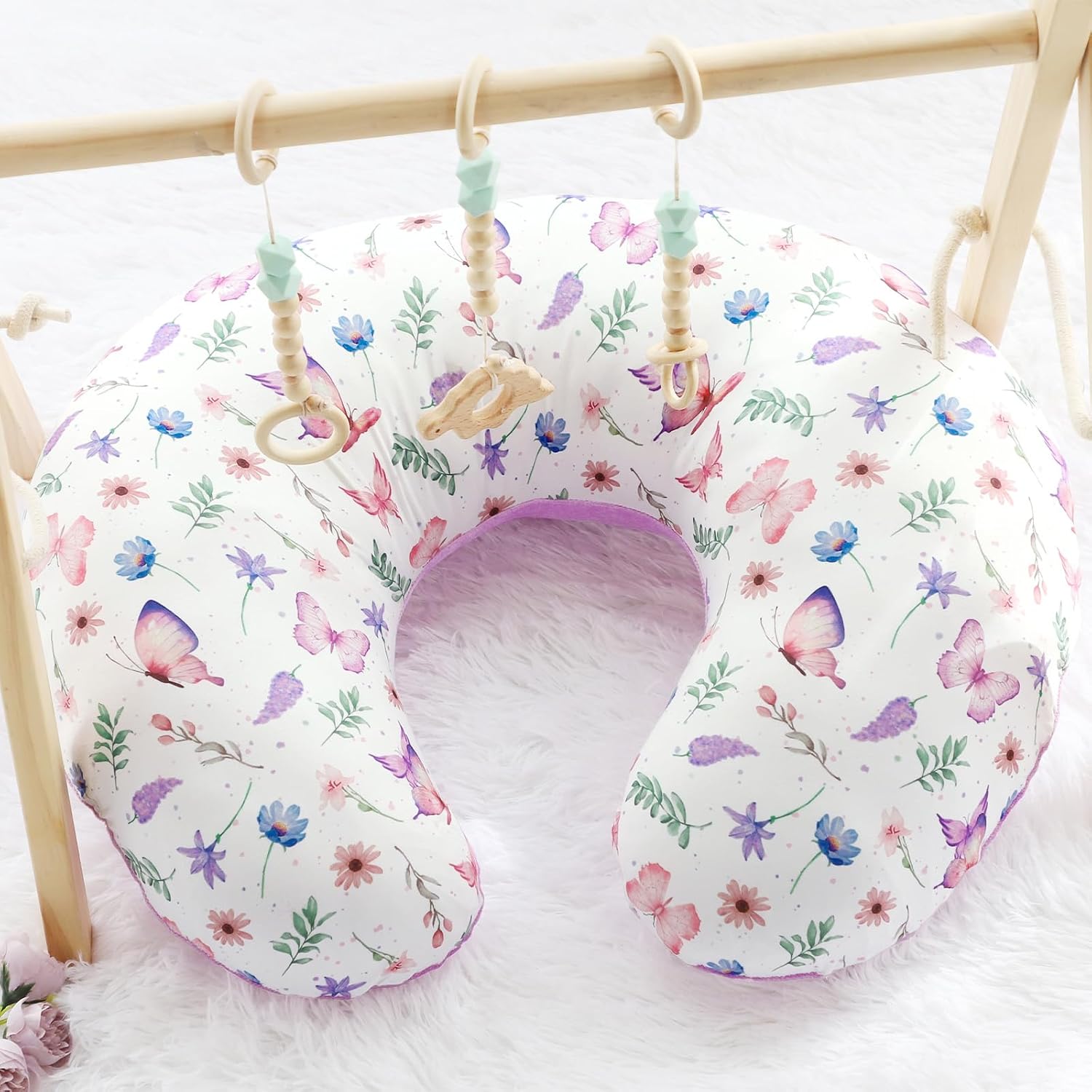 Nursing Pillow Cover 1 Pack, Minky Removable Nursing Pillowcase for Breastfeeding Pillows, Reversible Feeding Slipcover for Baby Boys/Girls, Super Soft Comfortable (Butterfly) - Image 8