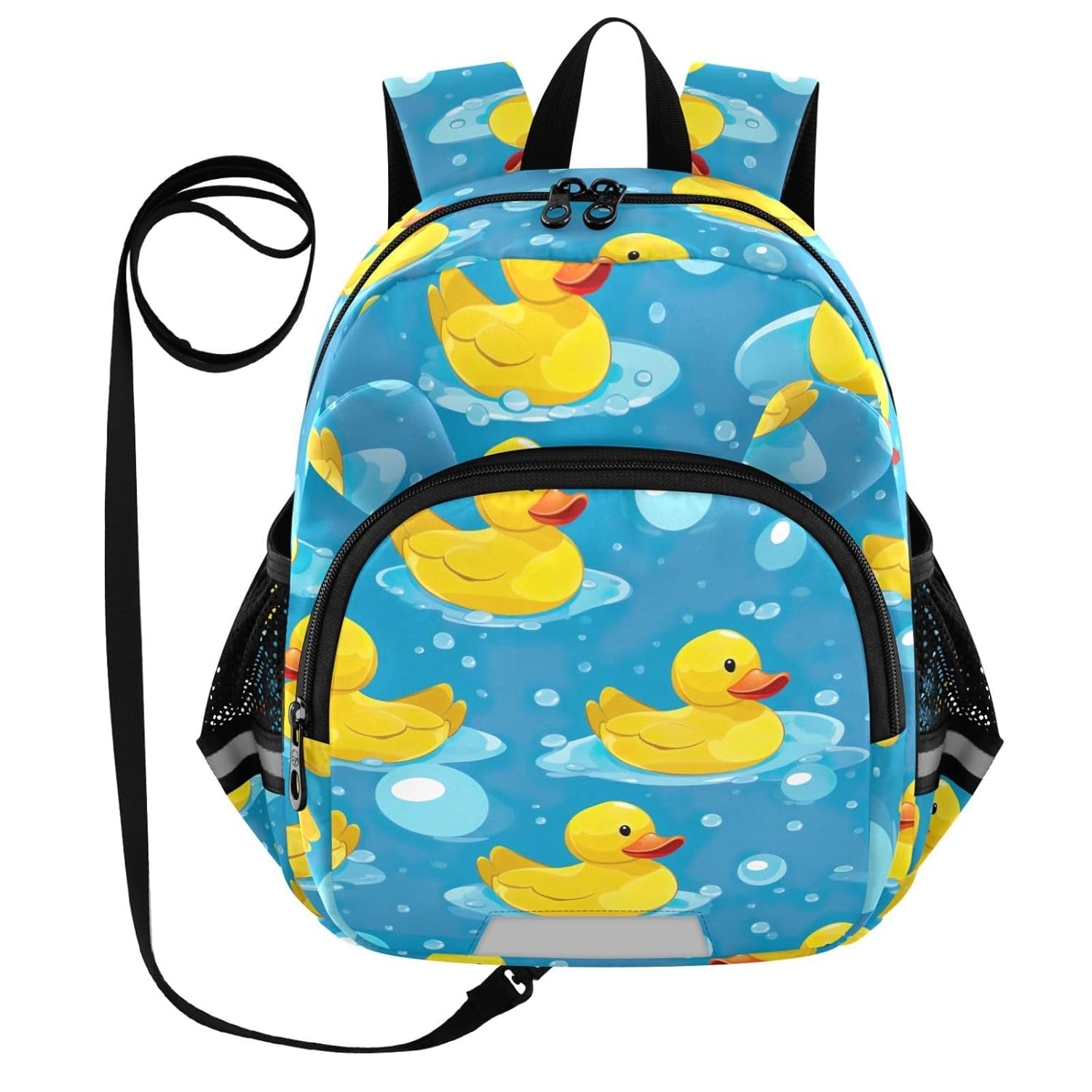 Yellow Rubber Ducks Blue Toddler Harness Backpack for Boys Girls 3-6 Years Kids Backpack with Anti Lost Safety Leash Baby Harness Bookbag for Travel Walking Preschool
