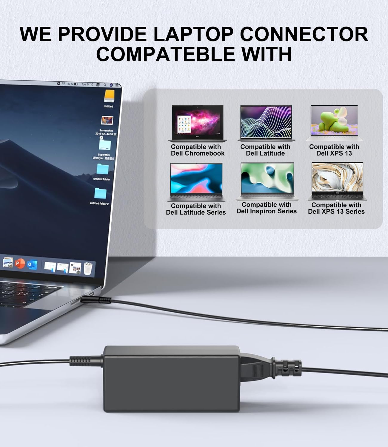 Cluvox Alimentatore 65W 45W Caricatore Compatibili con Dell AC Adattatore 19,5V/3,34A Per Inspiron 11/13/14/15/17 PC 3000 5000 7000 3583 3593 5570 5558 Latitude 3510 3410 3520 3420,4,5*3mm&7,4*5mm