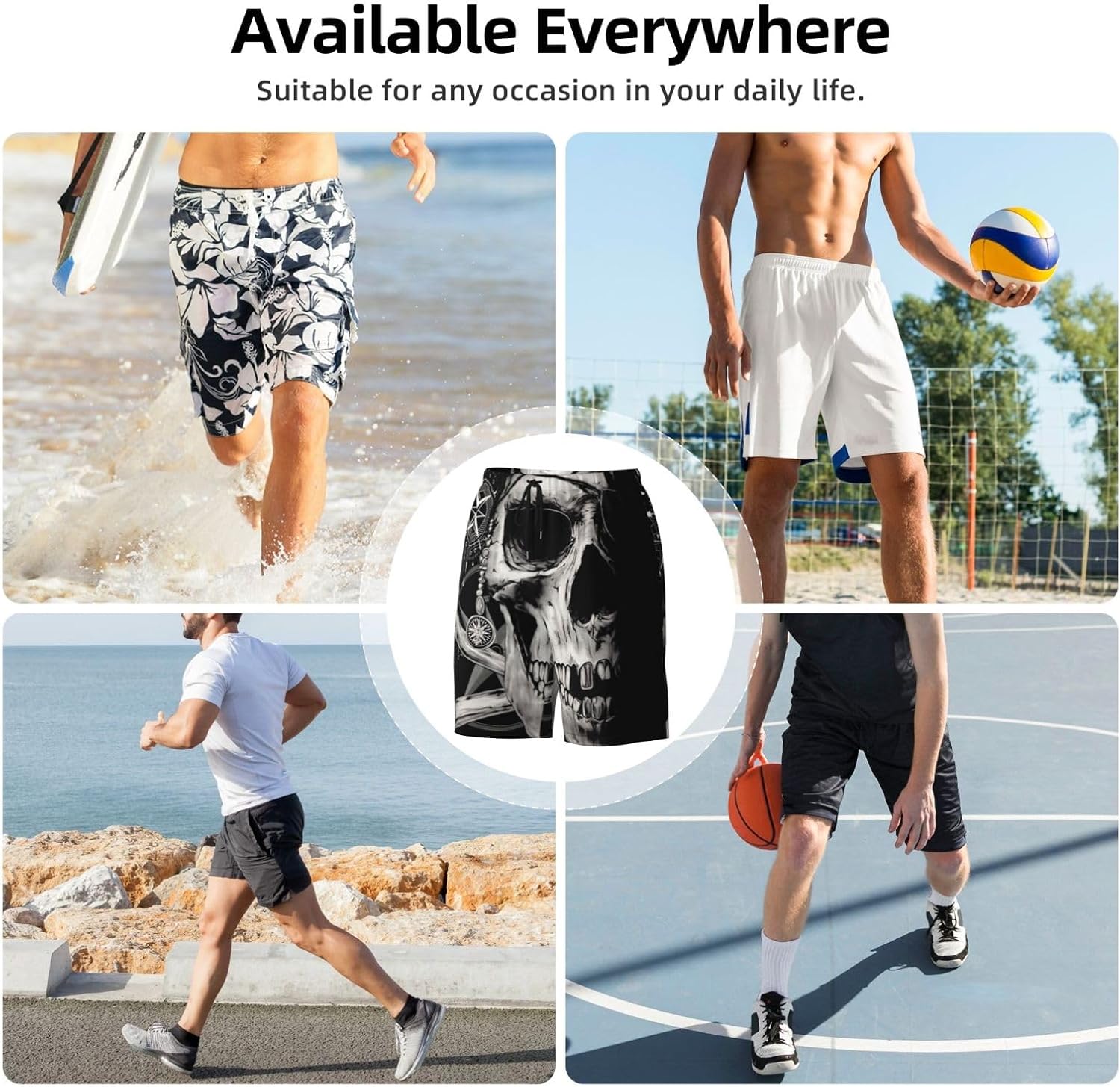 Mens Swim Trunks with Mesh Lining,Quick Dry Swimsuit Board Shorts Beach Pants Swimwear Bathing Suits