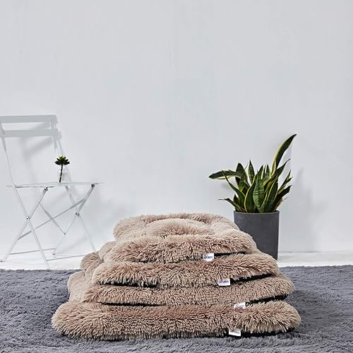 Miniatura 15 de ANWA Cama para perros tamaño mediano, cojín lavable para caja de perro, almohadilla para caja de perro, perros grandes Gris,Gris claro,Camello