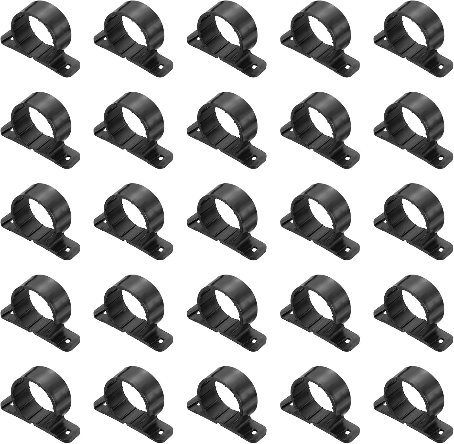 PATIKIL Suspension Pipe Clamps 1-1/4 Inch, 25 Pack Standard Tubing Supports for Pex Copper CPVC Pipe, Black