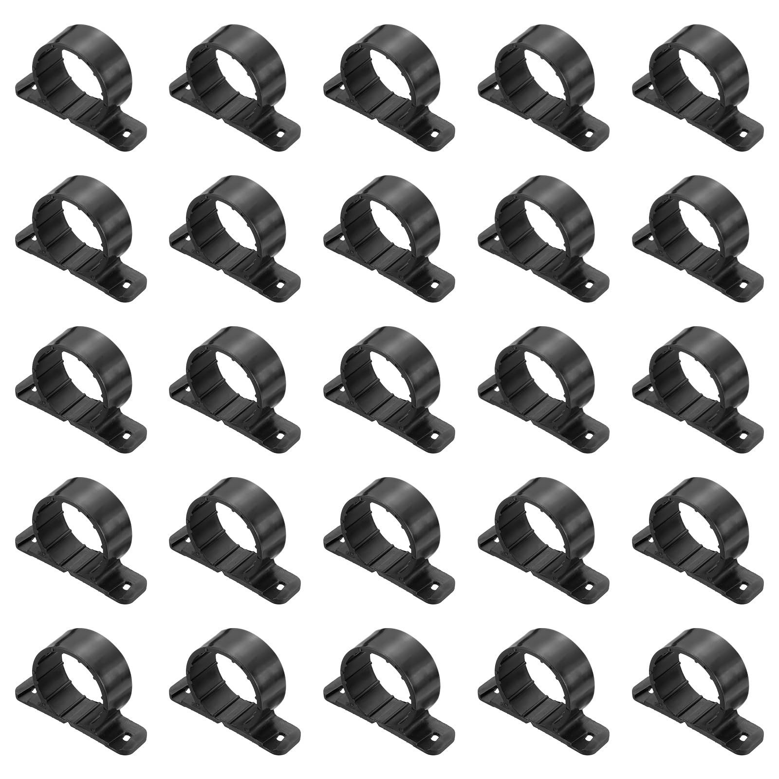 PATIKIL Suspension Pipe Clamps 1-1/2 Inch, 25 Pack Standard Tubing Supports for Pex Copper CPVC Pipe Black