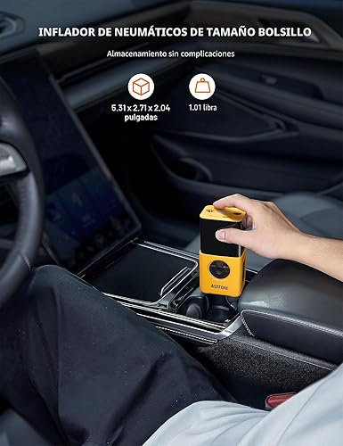 Miniatura 2 de AstroAI Inflador de neumáticos L7S compresor de aire portátil inalámbrico bomba de aire para bicicleta con pantalla digital de valores duales, bomba