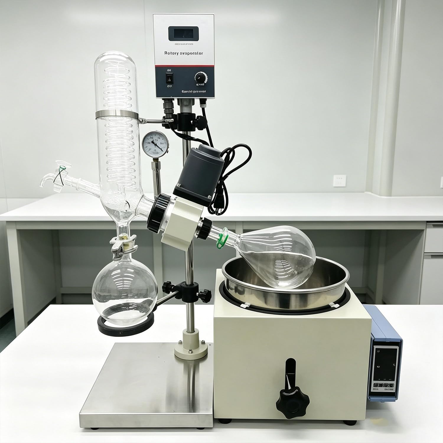 DHMYDPDZ 2L Lab Vacuum Evaporator Vacuum Decompression Extraction Heating Bath Evaporation, Heating Water/Oil Bath, Rotary Evaporator Digital Screen, Solvent Removal, Manual Lift 3L