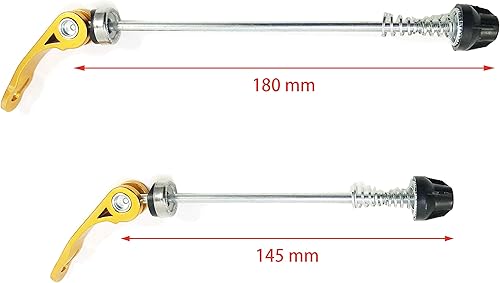 Miniatura 22 de DEER U Road Mountain Bicycle MTB Wheel Hub Front and Rear Skewers Quick Release Clip Bolt Lever Axle QR 145/180 mm, a Pair Negro