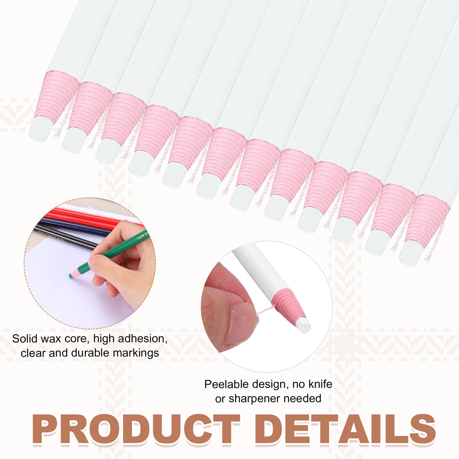 sourcing map 2 matite di grasso staccabili bianco per vetro metallo plastica carta