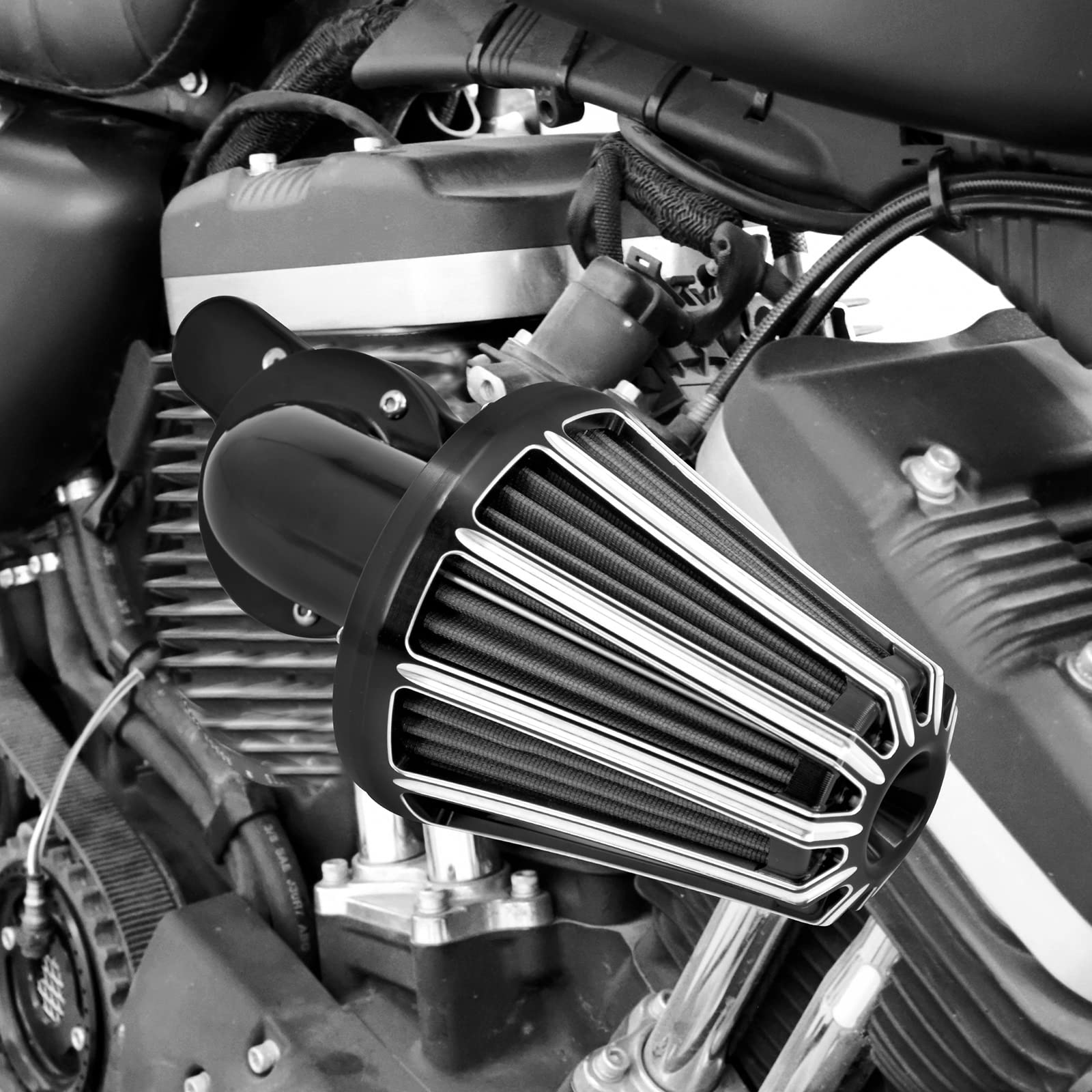 KATUR - Kit di filtri per aspirapolvere moto per Harley Sportster XL883 X 1200 1988-2015