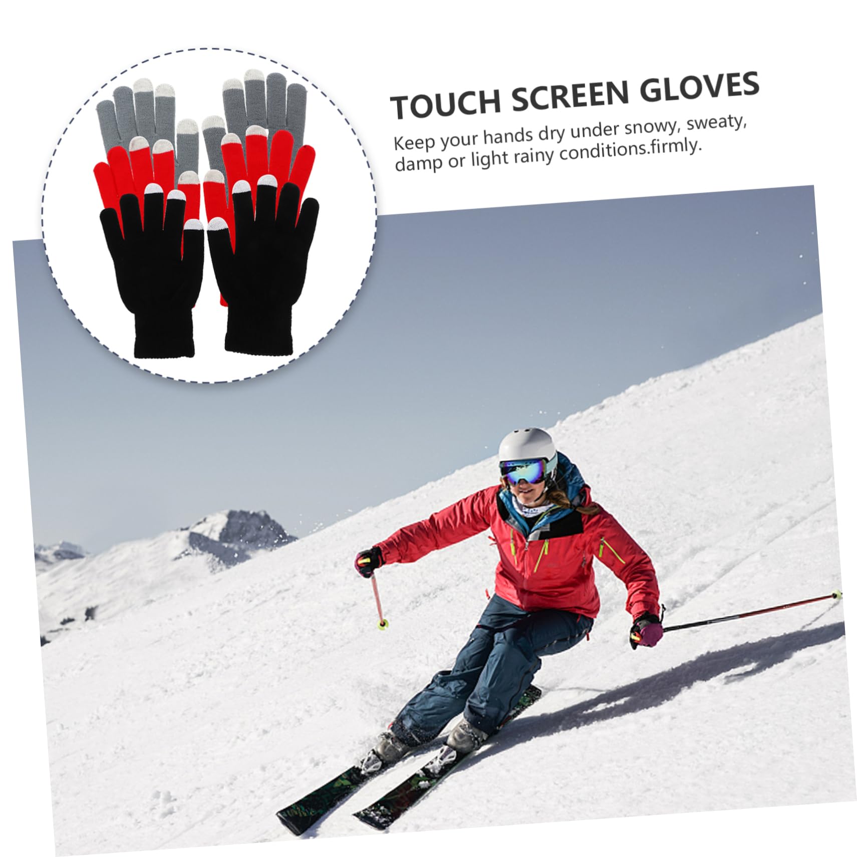 CALLARON Guanti Touch Screen Caldo Touchscreen Nero Schermo Ciclismo Cavalcare Termico Guanti Caldi Guanti Sportivi All'aperto Guanti Antivento Guanti Da Clima Freddo Maglieria