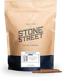 Flavored Ground Coffee, Cinnamon Swirl, Freshly Roasted, 100% Colombian Arabica, Gourmet Coffee, Medium Roast, Sweet Cinnamon Roll Flavor, 1 LB