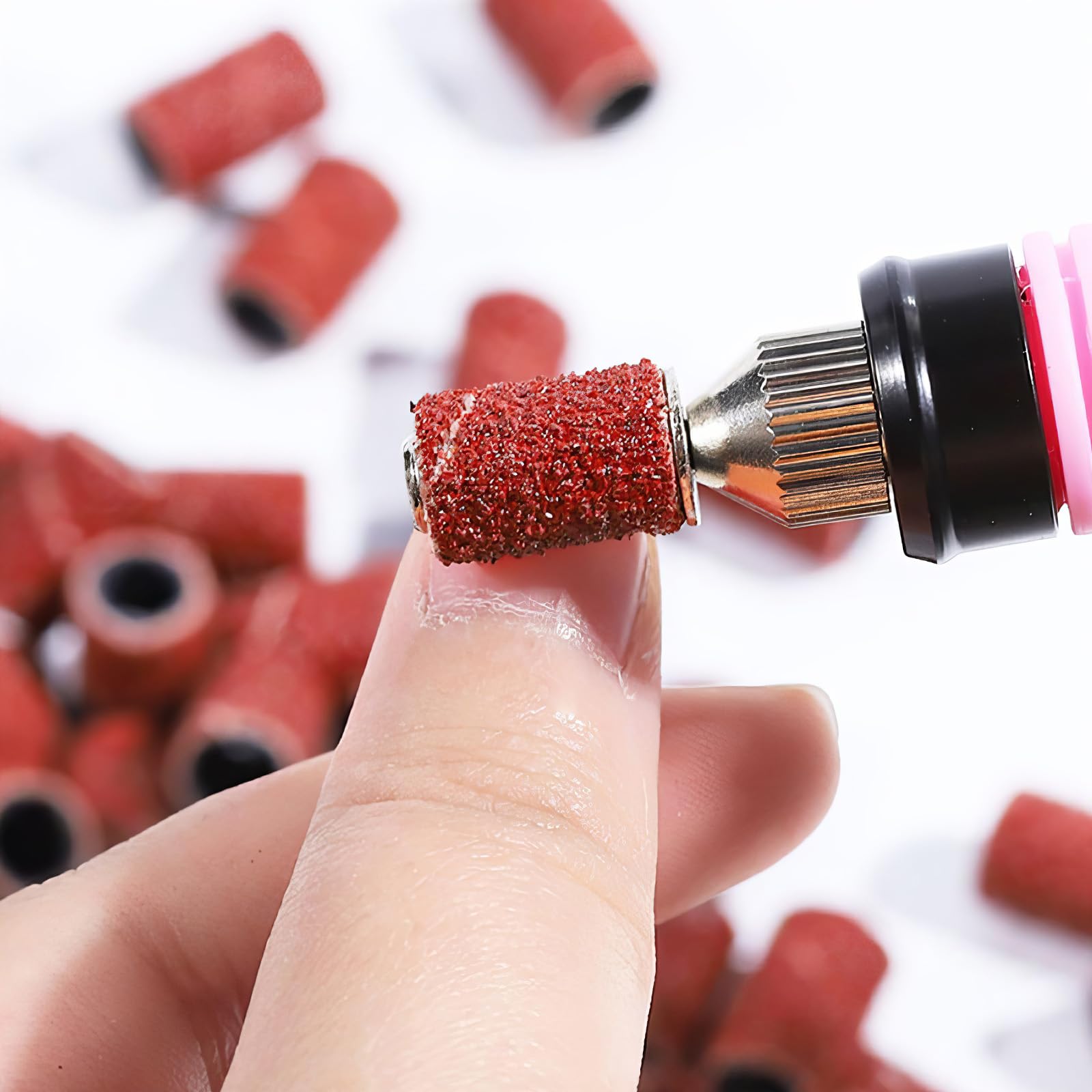 120 Pezzi Levigatura Bande per Pedicure E Manicure,2 Punte per Fresa Unghie,Ricambi Fresa per Unghie,Cilindri Abrasivi Fresa Unghie,80/120/180/240 Grana Manicotti Di Levigatura per Unghie