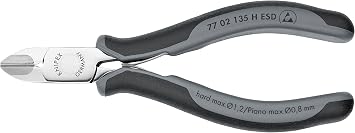 KNIPEX Tools 77 02 135 H ESD Electronics Diagonal Cutters, Carbide Cutting Edges, 5.25-Inch