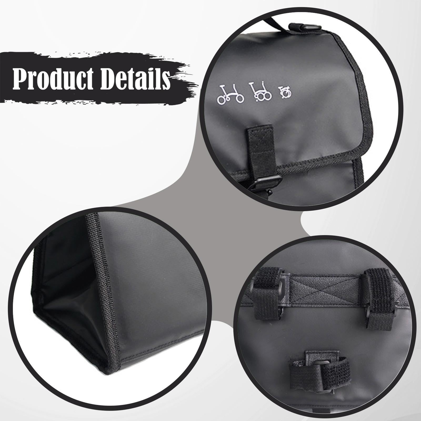 Borsa da Telaio, Borsa da Cestino, Impermeabile, Isolata, Borsa da Manubrio per Bicicletta Pieghevole