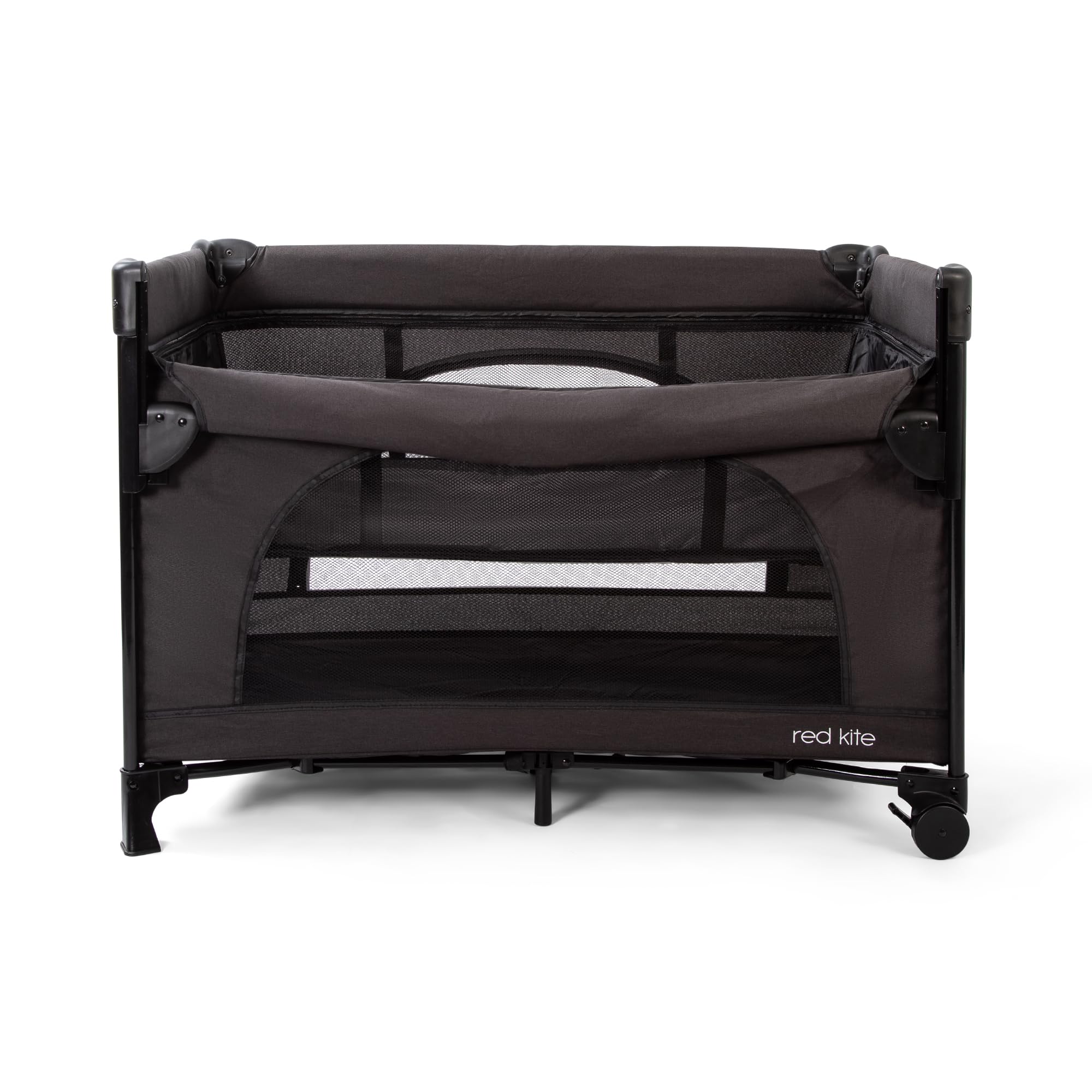 Red Kite Dreamer Bedside Crib with Newborn Bassinette - Black