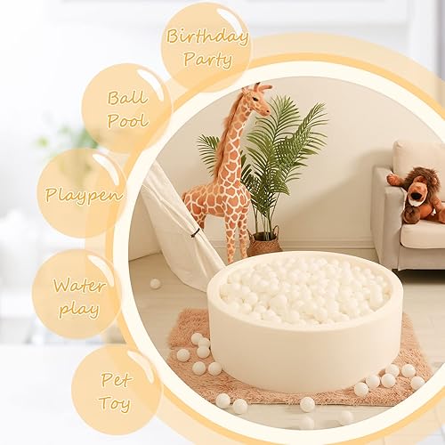 Miniatura 2 de Realhaha Bolas blancas para niños pequeños, 100 bolas de plástico para bebés, bolas de plástico para hoyo de pelotas, gran regalo para niñas, 2.16