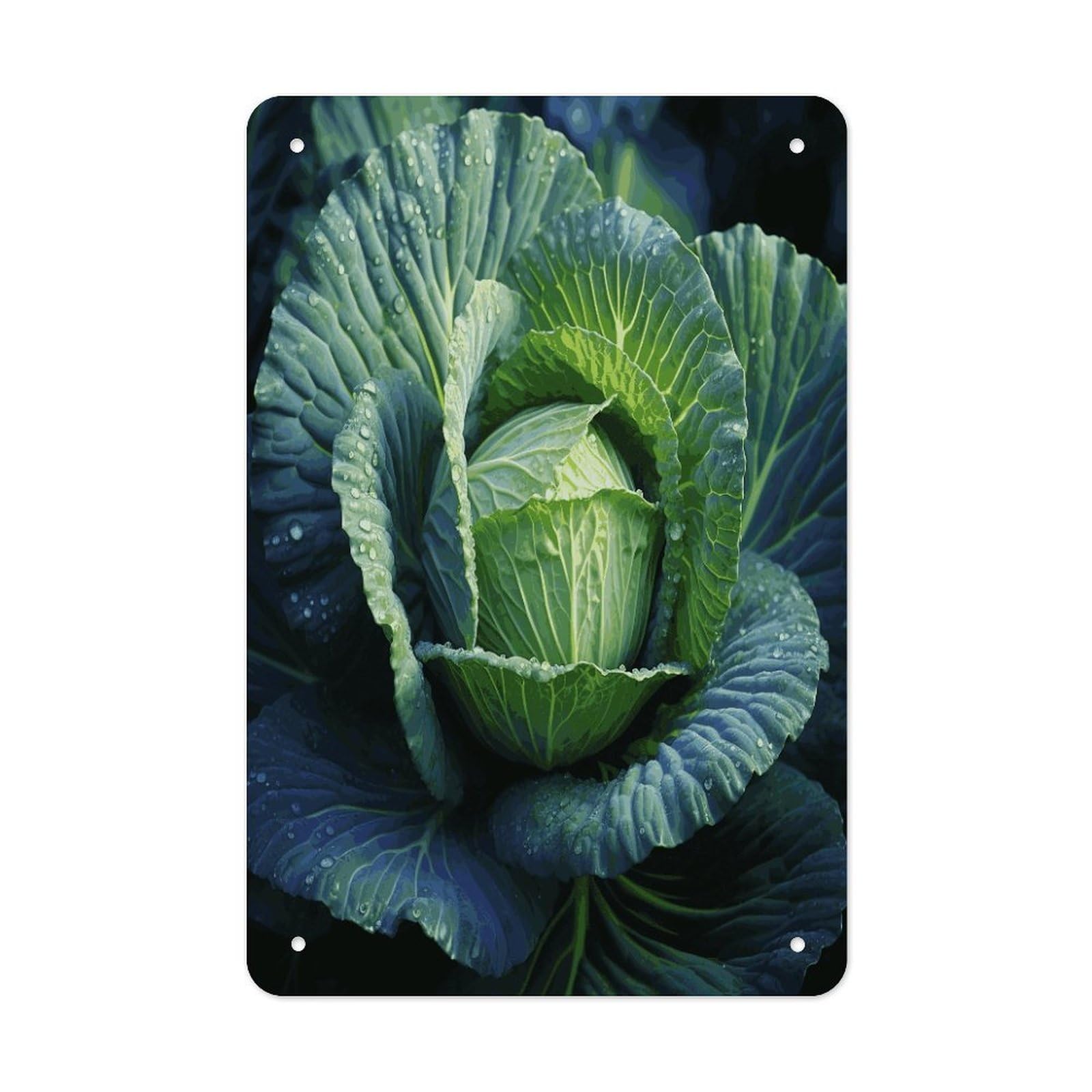 Bright Cabbage Metal Tin Sign Wall Decor Funny Retro Sign Weatherproof Metal Wall Art for Indoor Or Outdoor Retro Tin Signs for Kitchen Office Home Bar Decor 11.8 X 7.9 Inch