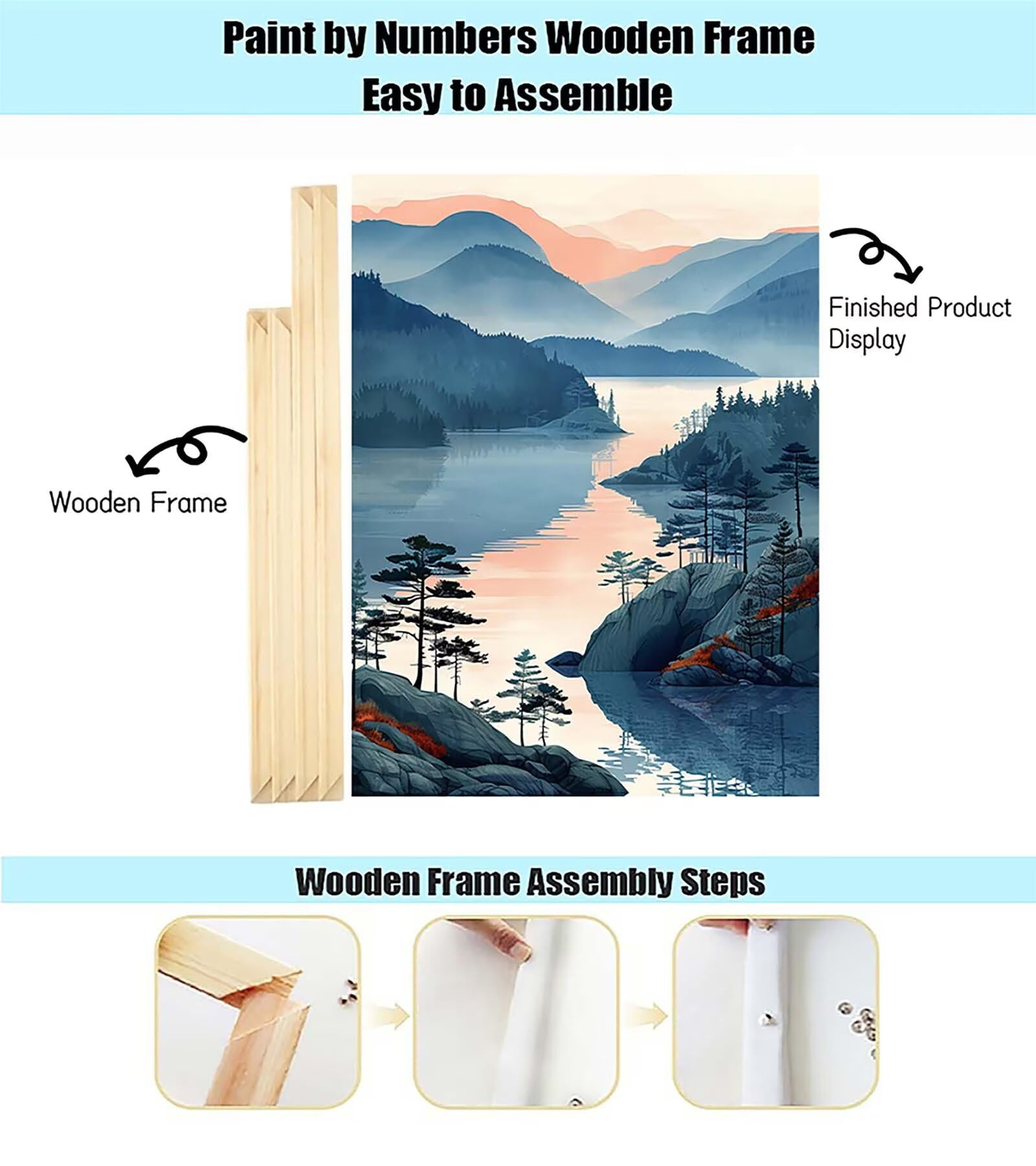 Peinture Numero Adulte Océan Paint by Numbers Paysage Peinture Numero Adulte avec Cadre 50x70cm, DIY Oil Paintings avec Peintures et Pinceaux pour Enfant Débutants, Decoration Murale Maison, *266