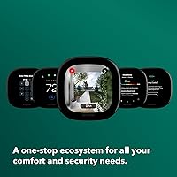 Vista 3 de ecobee Termostato inteligente prémium con sensor inteligente y monitor de calidad del aire, termostato Wifi programable, funciona con Siri, Alexa