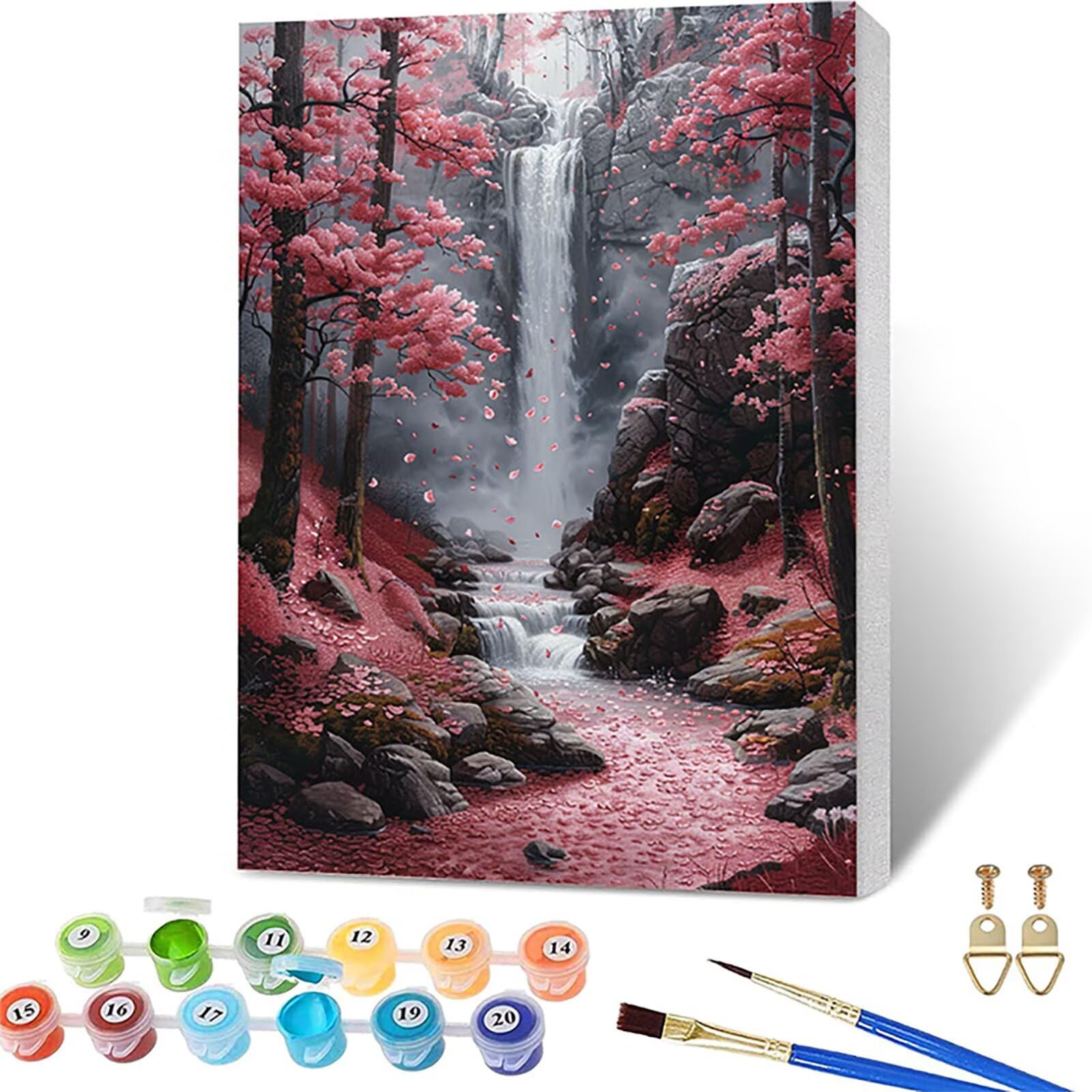 Tree Paint by Numbers for Adults with Frame, Flower Paint by Numbers Kits, Easy Painting Kits for Adults & Beginners with Brushes and Acrylic, for Home Wall Decor, Gifts for Women, 40x54in 9-4360