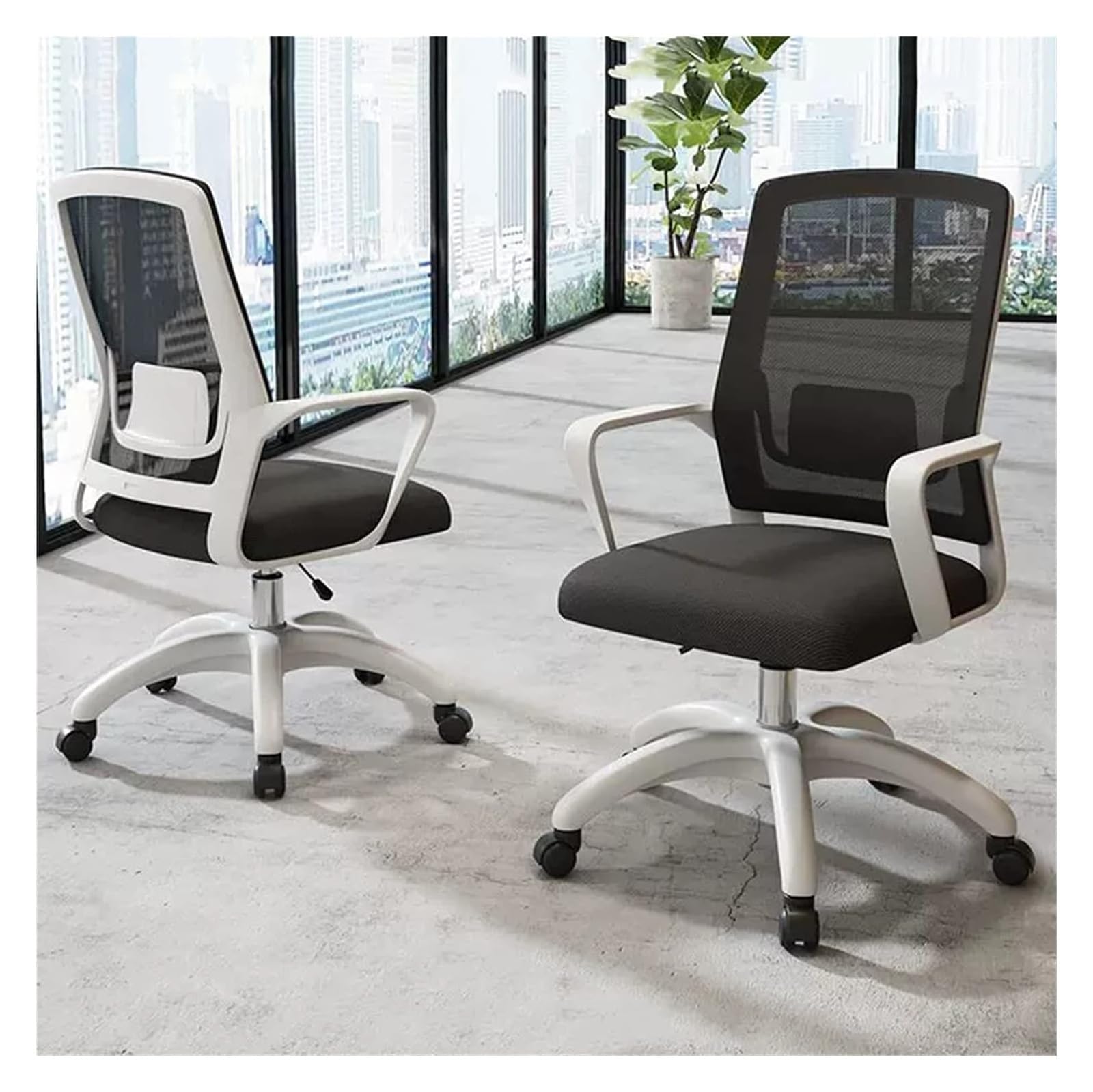 NZPOST Chair Ergonomic Office Chair Breathable Mesh Desk Chair Lumbar Support Computer Chair with Wheels and Arms,Mid-Back Swivel Task Chair Adjustable Height Gaming Chair (Nero Size)