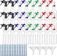Vista 9 de Zubebe Paquete de 24 botellas rociadoras de plástico de 32 onzas a granel, botellas de spray vacías a prueba de fugas resistentes para suministros