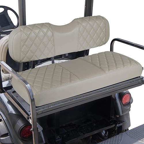 NOKINS Funda de asiento de diamante para carrito de golf EZGO Yamaha, cubierta de asiento de vinilo para carrito de golf