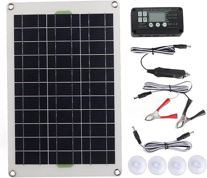 30A MPPT Solar Controller and Solar Panel Kit, 12V 24V 50W Solar Panel Charger Battery Charger for RV Trailer Boat Marine, Camping Emergency