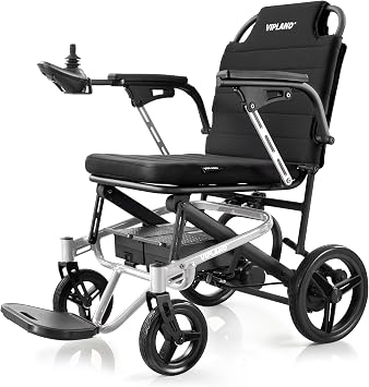 29lb Silver Ultralight Electric Wheelchair with 25 Miles Long Range | Ergonomically Curved Backrest, Dual Battery, 300lb Capacity, Airline Approved, 2*250W Brushless Motors, All Terrain, Foldable