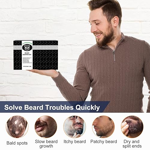 Miniatura 13 de MALE GOD Kit de barba con ingredientes naturales, juegos de afeitado y aseo para hombres, regalos de cumpleaños, aniversario, regalos de Navidad