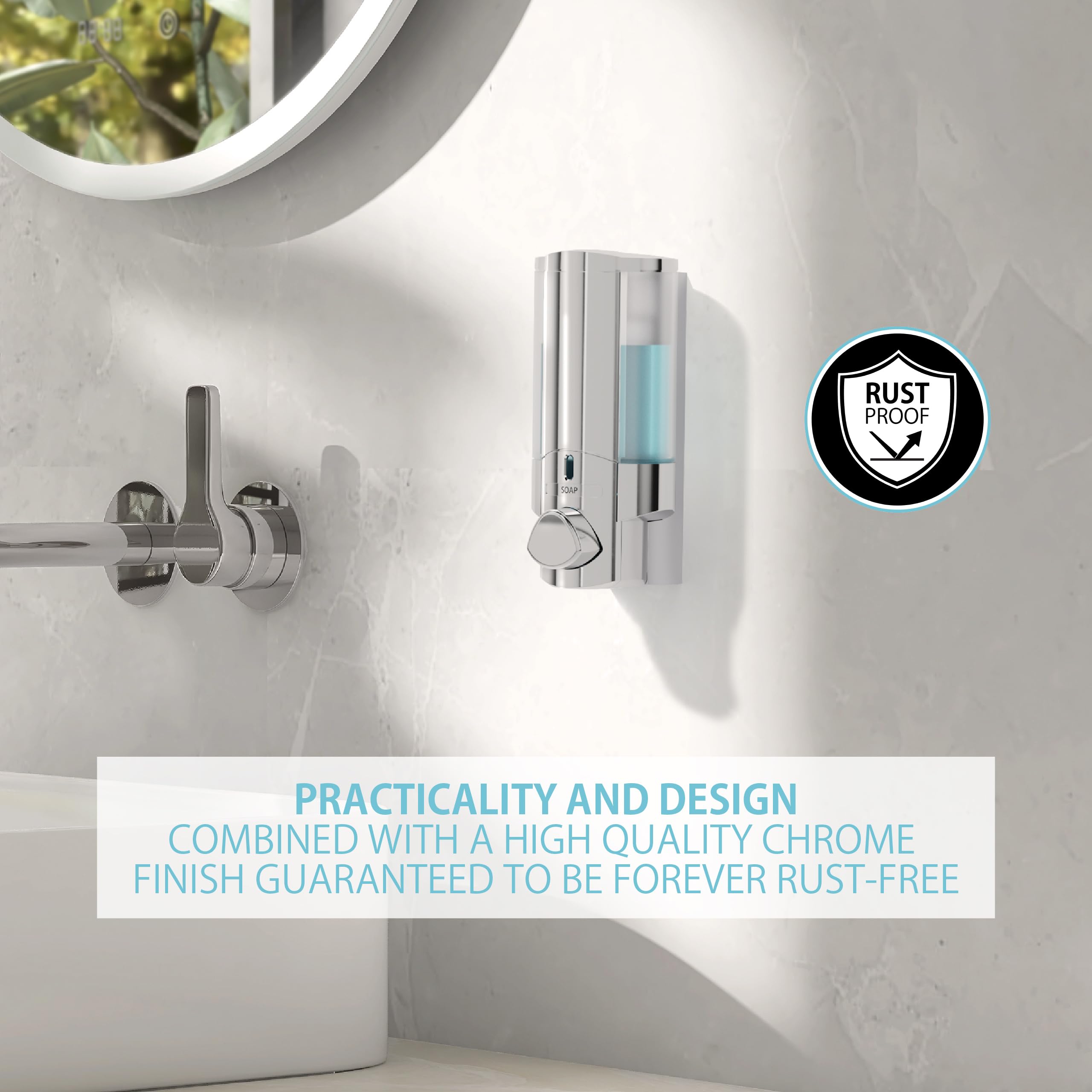 Aviva 76140–1 Seul récipient Distributeur de Douche, Chrome