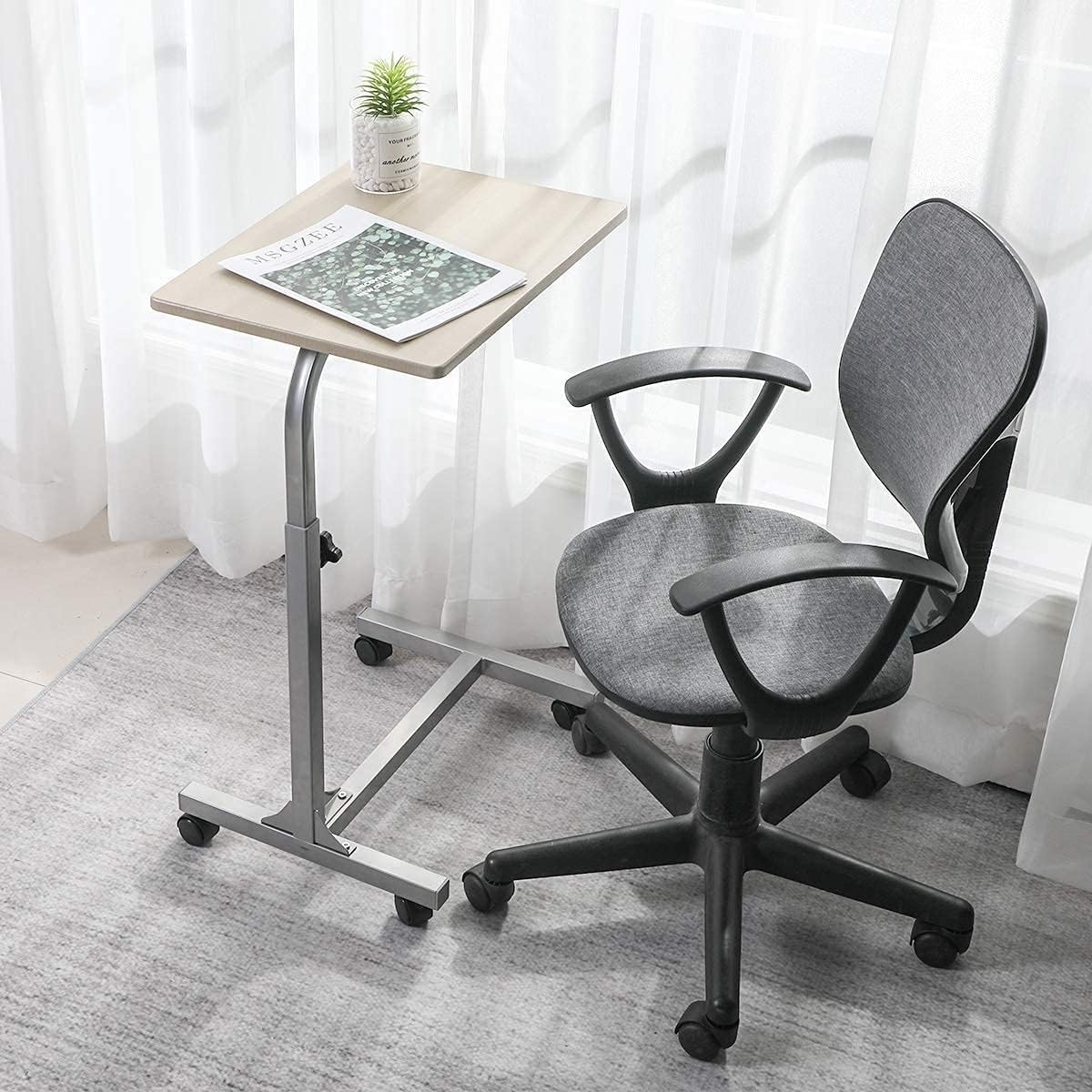 Ergonomiczne domowe biurko z regulowaną wysokością wytrzymały drewniany i metalowy stół do pisania na stację roboczą, do nauki, kompaktowe, zdejmowane biurko do laptopa