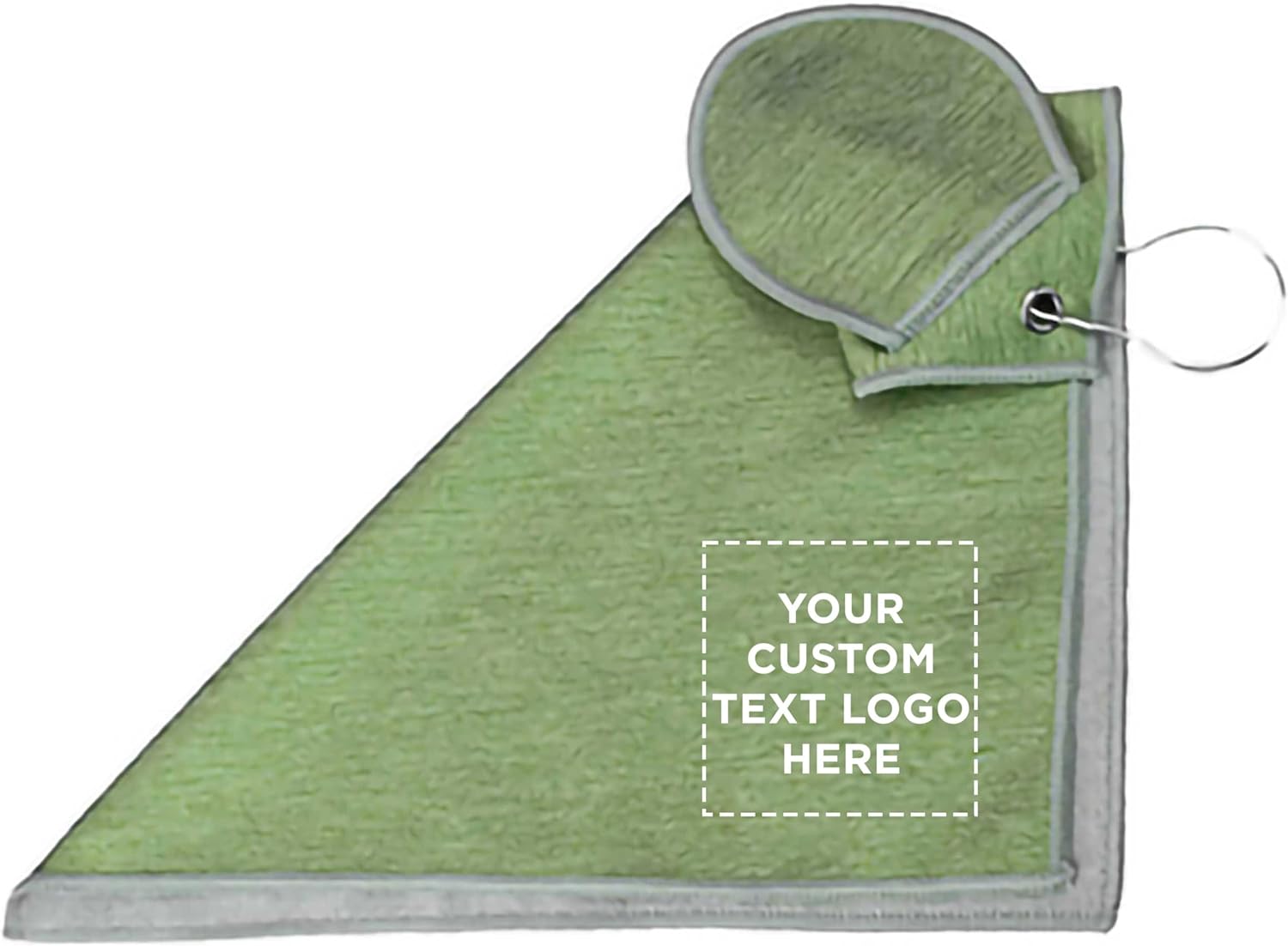 DISCOUNT PROMOS RPET Heather Golf Towel with Clip & Ball Pocket, Set of 100 - for Cascade - Recycled Microfiber, Quick-Dry & Absorbent - Golf Bag Towel for Course, Tournaments & Promotions - Green