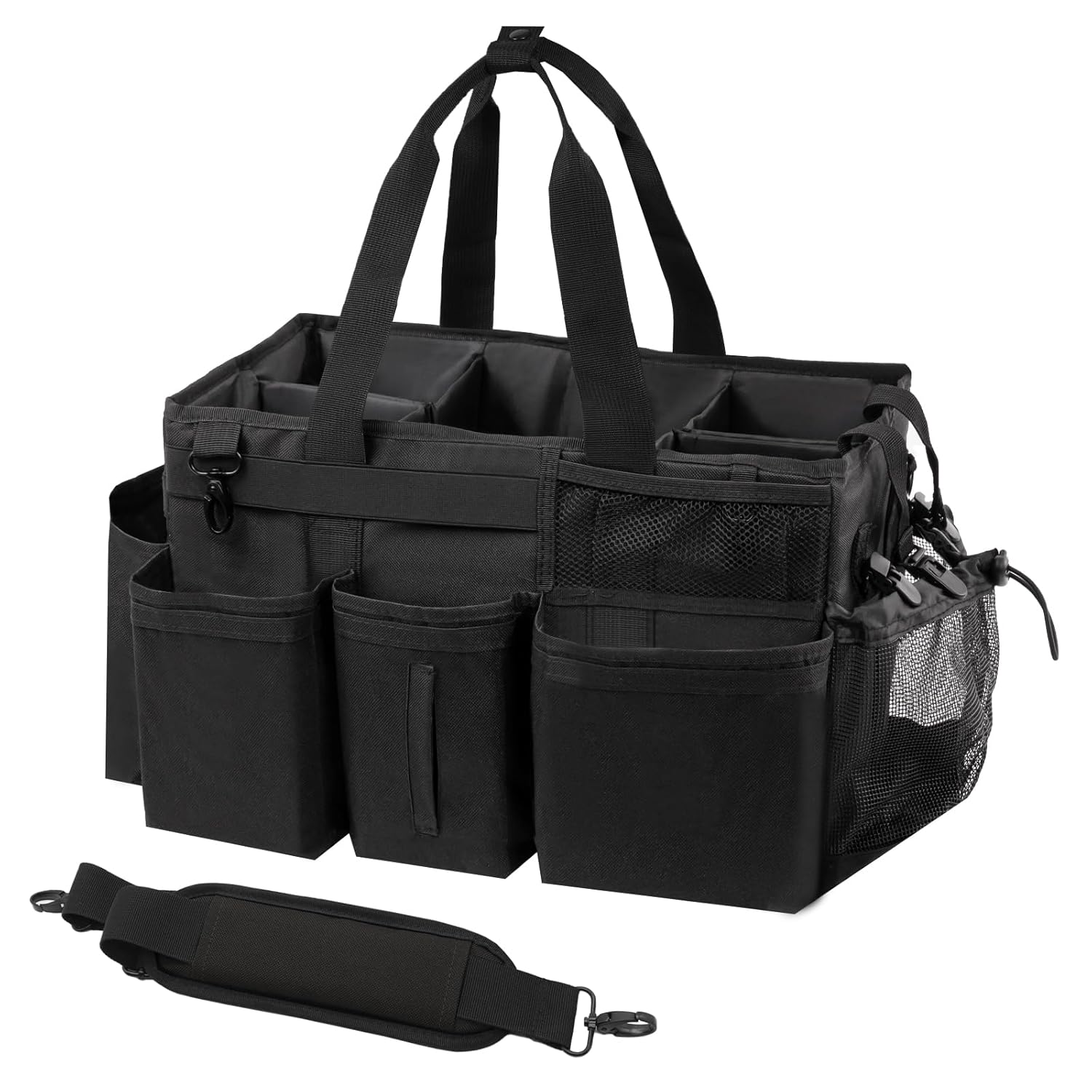 Wearable Cleaning Caddy Organizer with Handle Shoulder Straps for Housekeepers Under Sink Car Cleaning Tool Organizer Bag with