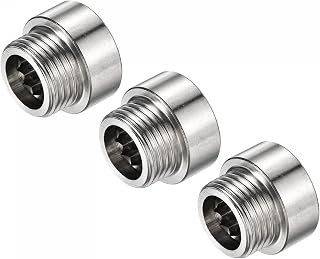 sourcing map Stainless Steel Extension Pipe Fitting 10mm G1/2 Female to G1/2 Male Thread Reducer Coupling Adapter Connector Pack of 3