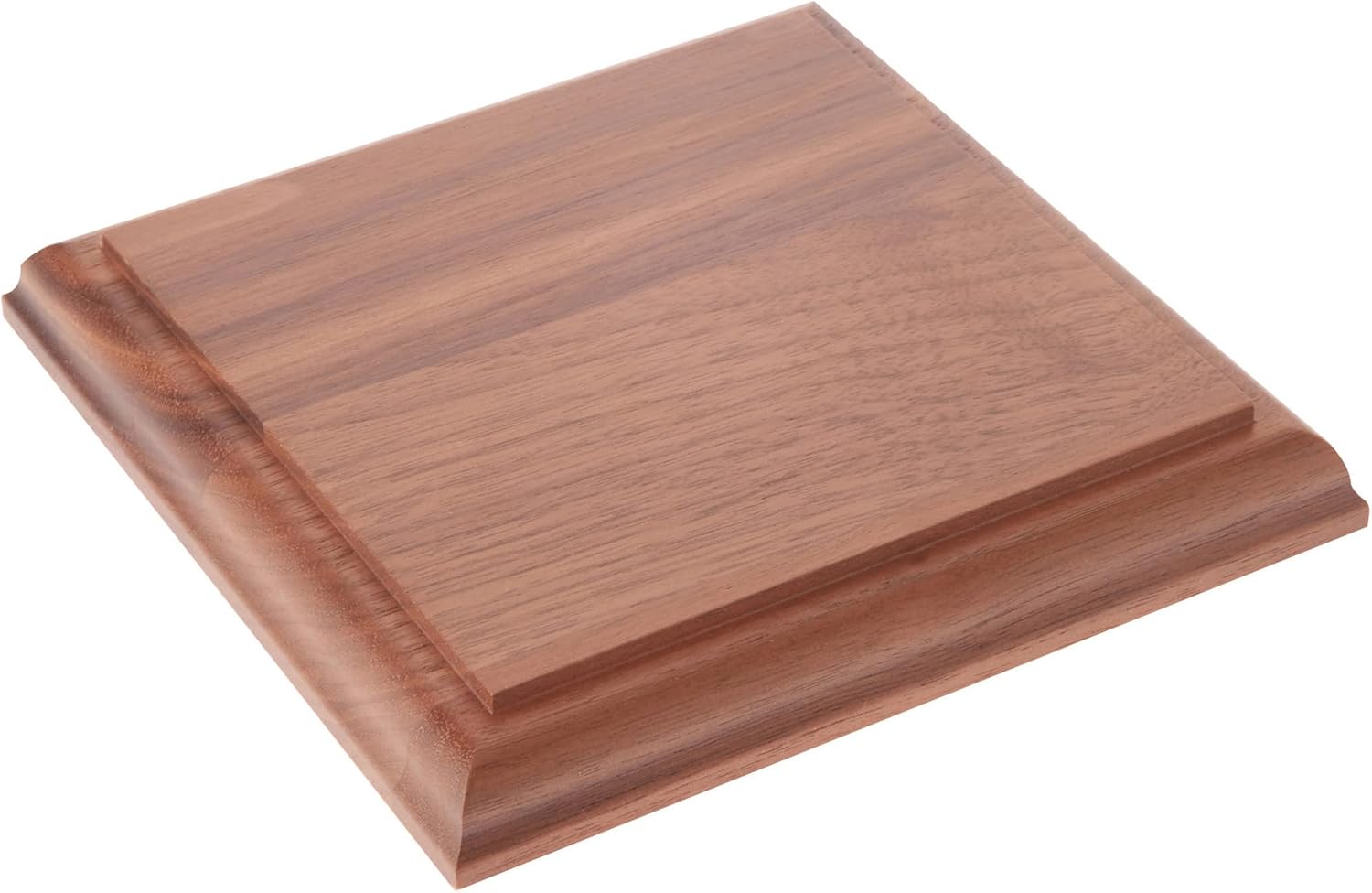 Plymor Solid Walnut Square Wood Display Base with Ogee Edge, 5.875" W x 5.875" D x 0.75" H, Pack of 2