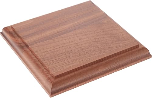 Miniatura 10 de Plymor Base cuadrada de madera maciza de nogal con borde Ogee, 4.875 pulgadas de ancho x 4.875 pulgadas de profundidad x 0.75 pulgadas de alto (área