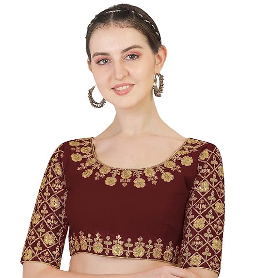 Women's Embroidery Handwork Heavy Sleeves Readymade Blouse