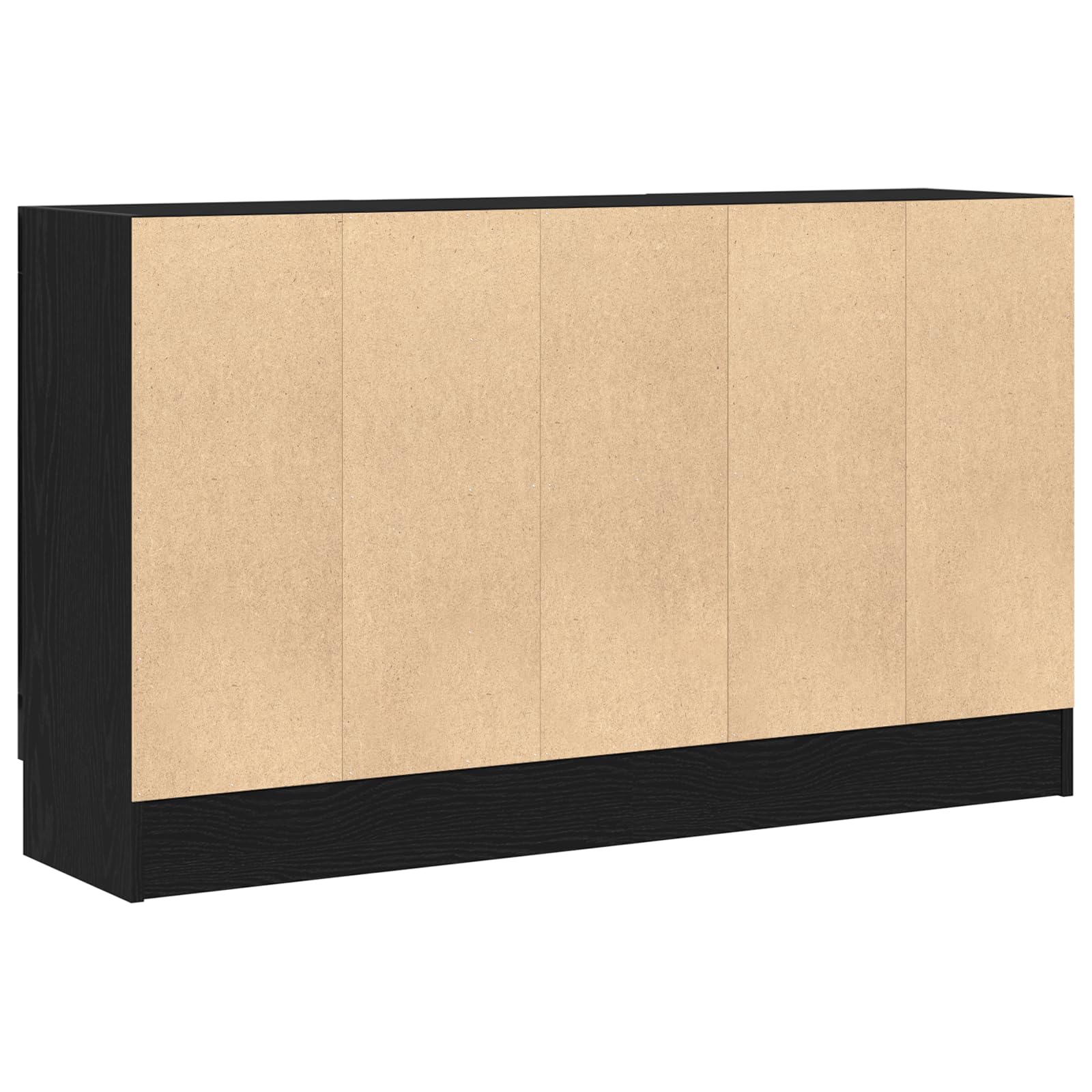 Credenza nera effetto rovere, 120 x 30,5 x 70 cm, comò con 2 ante