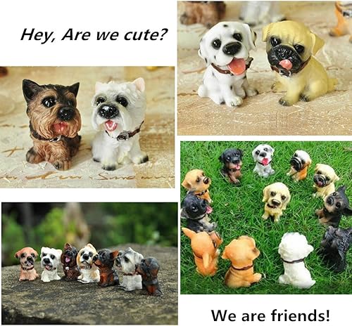 Miniatura 4 de Figuras surtidas de juguete de resina en miniatura para cachorros, decoración para pasteles, serie Punny Series, estatua de regalo para casa de